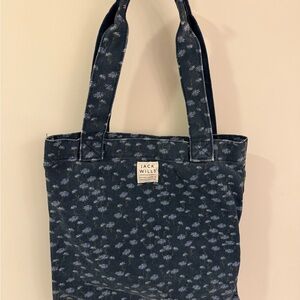Jack Wills Navy Floral Tote Bag